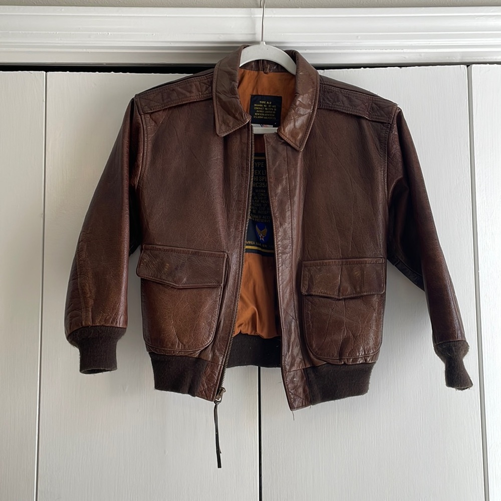 Vintage bomber leather jacket